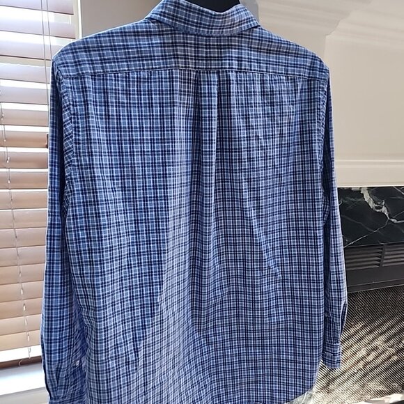 RALPH LAUREN Blue Collared Long Sleeve Plaid Button Down Shirt Men's 16.5x34 M - Picture 8 of 8
